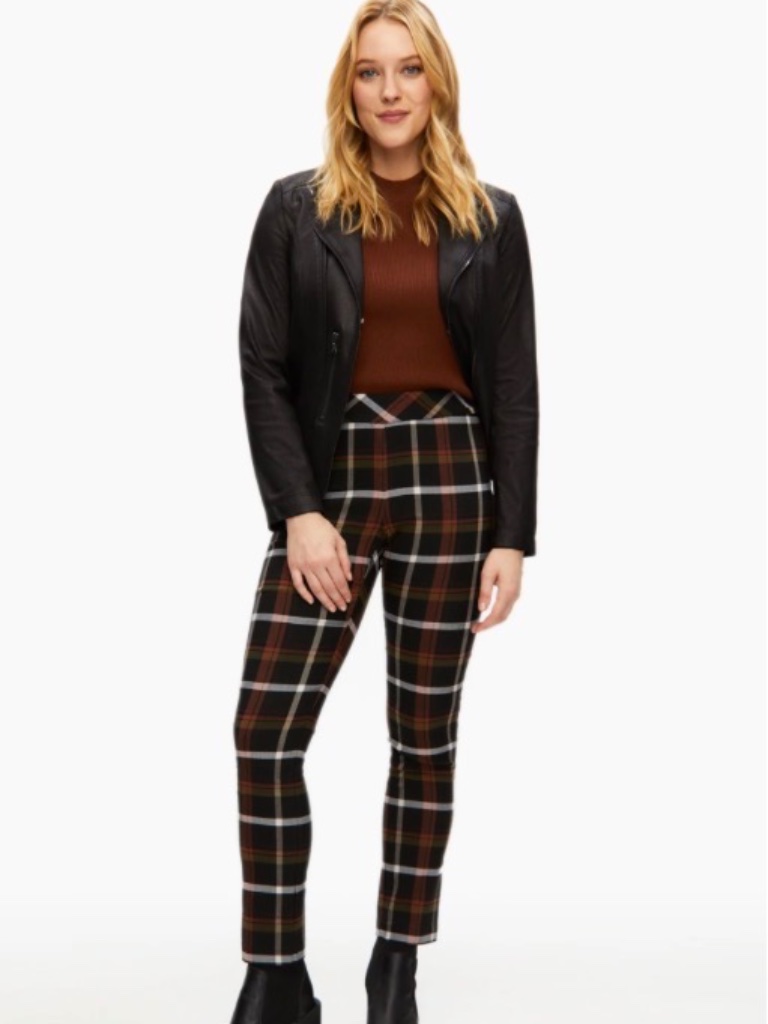 Nwt Charlie B - Plaid Print Pull-On Pants - Size 4